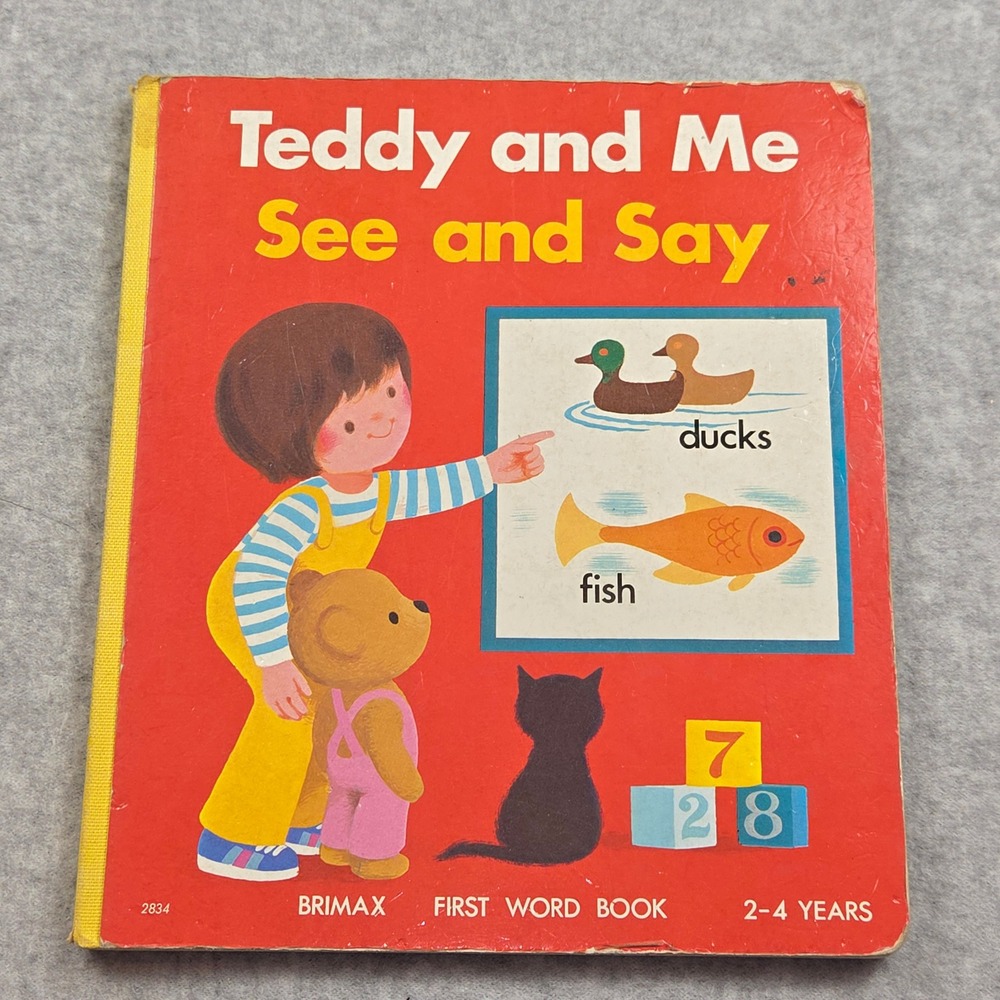 Brimax Teddy and Me See and Say First Word Board Book 1986 Vintage
